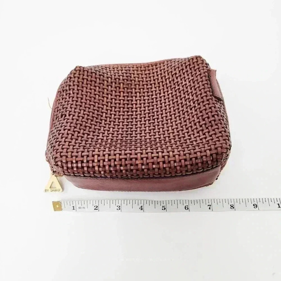 Americana By Sharif Women's Brown Clutch Makeup Bag Woven Purse - Picture 9 of 10